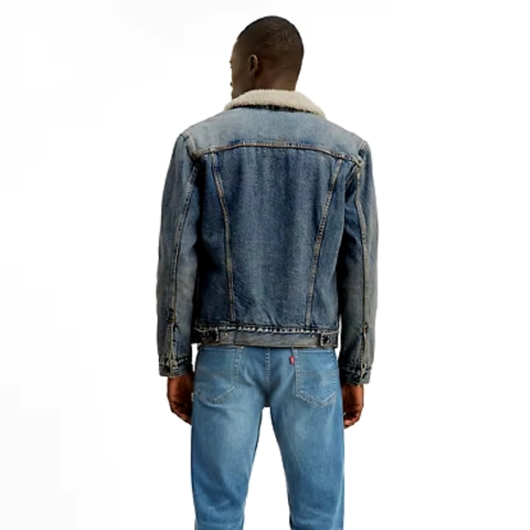 LEVI'S TYPE III SHERPA DENIM TRUCKER JACKET SIZE LARGE - Picture 2 of 5